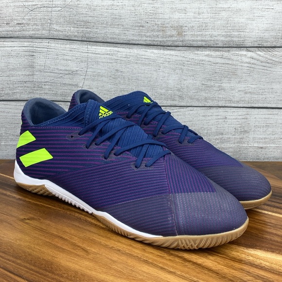 Adidas Nemeziz Messi 19.3 Indigo Signal Green Indoor Soccer Shoe EF1812 Men’s 13 - Picture 3 of 12